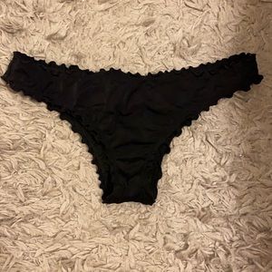Snitch back black ruffle bikini bottom